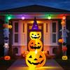Solpex Decorazione di Halloween gonfiabile di zucca 150 cm, con illuminazione a LED, per Halloween, festa, giardino, prato, patio, decorazione arancione e viola)
