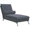 vidaXL Massage chaise longue met bolster fluweel donkergrijs