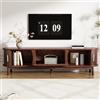 VIVCA Mobile basso per TV, 165 x 39,5 x 46 cm, marrone, porta scorrevole e anta cava pieghevole, per TV fino a 65 pollici, gambe di supporto