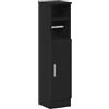 vidaXL Mobile da Bagno con Portarotolo Nero 20,5x22x90 cm