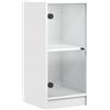 vidaXL Mobile con Ante in Vetro Bianco 35x37x75,5 cm