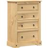 vidaXL Ladekast Corona 80x43x114 cm massief grenenhout