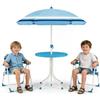 LIFEZEAL Tavolo da Picnic per Bambini (Righe,Blu)
