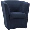 Liberoshopping Poltrona in tessuto antimacchia rivestimento water repellent - struttura in legno - già assemblata - comoda e elegante - per camera da letto,soggiorno,ufficio, stile moderno (Blu)