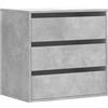 vidaXL Cassettiera Angolo Grigio Cemento 60x41x58cm Legno Multistrato