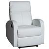 MOMMA HOME - Poltrona Relax Reclinabile - Modello Tavira - Bianco - 71 x 93 x 102 cm - Rivestimento in Ecopelle Imbottito - Struttura Metallica - Leva Manuale