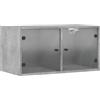 vidaXL Mobile a Muro con Ante in Vetro Grigio Cemento 68,5x37x35 cm