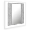vidaXL Badkamerkast met spiegel en LED 40x12x45 cm acryl betongrijs