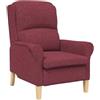 vidaXL poltrona Rosso vino Tessuto | Creato per vibrazioni comfy, Tessuto in poliestere che è una favola, Gambe in legno lucido che sembrano fancy