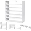 HOMASIS Scarpiera Componibile a 6 Ripiani, 3 Scaffali a 2 Ripiani, Portascarpe Verticale e Salvaspazio, Mobile Moderno per Scarpe da Balcone, Corridoio, Terrazzo, Bagno, 78 x 30 x 90 cm, Bianco