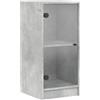 vidaXL Mobile con Ante in Vetro Grigio Cemento 35x37x75,5 cm