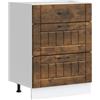vidaXL Base da Cucina Lucca Rovere Fumo in Legno Multistrato, Mobile Base lavello, Armadio Cucina Base con cassetto, lavello lavello