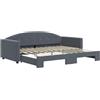 vidaXL Divano Letto con Letto Estraibile Grigio Scuro 90x200cm Velluto