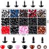 Thirtyseven 752 Pz Occhi di Sicurezza per Amigurumi, Occhi per Pupazzi e Nasi Uncinetto, Ojos Amigurumi Muñecas in Plastica Nera per Orsacchiotti, Bambole di Peluche e Animali di Peluche (Varie Misure)