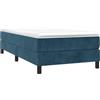 vidaXL Struttura Letto a Rete a Molle Blu Scuro 80x200 cm in Velluto
