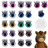 PH PandaHall 22pz Occhi di Sicurezza per Amigurumi 11 Colori Occhi di Sicurezza Glitterati Ovali per Uncinetto Animali di Peluche con Ciglia per Bambola Pupazzi