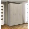 Bissolo Casa Armadio Multiuso Parigi 121x52x210 cm, 3 Ante Battenti, 2 Cassetti, Nobilitato Olmo, Salvaspazio, Design Funzionale ed Elegante per Casa e Ufficio