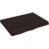 vidaXL Piano Bagno Marrone Scuro 80x60x(2-6) cm Legno Massello Trattato