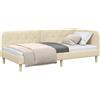 vidaXL Hoekbedframe Crème 90 x 190 cm Stof
