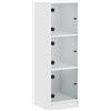 vidaXL Credenza con Ante in Vetro Bianca 35x37x109 cm
