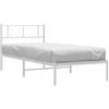 vidaXL Bedframe met hoofdbord metaal wit 90x200 cm
