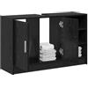 vidaXL Mobile da Bagno Rovere Nero 90 x 29 x 55 cm