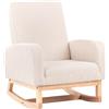 Beliani Sedia a dondolo per bambini Boucle in legno per bambini beige chiaro