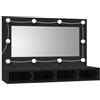 vidaXL Mobile a Specchio con LED Nero 90x31,5x62 cm
