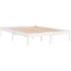 vidaXL Giroletto Bianco in Legno Massello di Pino 160x200 cm