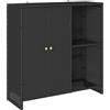 vidaXL Opbergkast met plank met opslag Zwart 100 x 36 x 102 cm Rattan