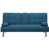 Beliani Divano letto moderno in tessuto blu