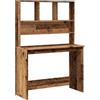 vidaXL Bureau met schappen 102x45x148 cm bewerkt hout oud houtkleurig