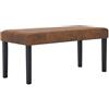 vidaXL Panca 106 cm Marrone in Pelle Scamosciata Artificiale