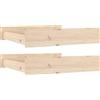 vidaXL Cassettoni da Letto 2 pz in Legno Massello di Pino