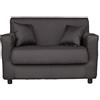 Liberoshopping Divano sfoderabile 2 posti in tessuto imbottito con braccioli larghezza 124 cm (Marrone scuro)