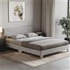 Vida Designs Victoria Double Bed, 4 Ft 6 Bed Frame Mobili per Camera da Letto con Testiera Imbottita in Tessuto, Velluto Argento