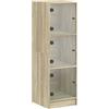 vidaXL Credenza con Ante in Vetro Rovere Sonoma 35x37x109 cm
