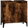 vidaXL Mobile Lavabo Rovere Fumo 58x33x60 cm in Legno Multistrato