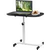 Lvhecforhm Scrivania con ruote, tavolino da scrivania ausiliaria letto 60 x 40 cm, tavolino regolabile in altezza, tavolo pieghevole nero, scrivania a piedi mobile, tavolo per computer per soggiorno