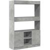vidaXL Credenza Grigio Cemento 92x33x140 cm in Legno Multistrato