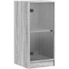 vidaXL Mobile con Ante in Vetro Grigio Sonoma 35x37x75,5 cm
