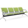 FBasic Panca 4 posti acciaio 240x71x78H argento per sala d'attesa | Con cuscino per sedile e schienale PISTACCHIO | Panchina con braccioli