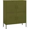 vidaXL Armadietto Verde Oliva 80x35x101,5 cm in Acciaio