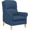 vidaXL poltrona Blu Tessuto | Facile da usare e super comodo, Morbido rivestimento in poliestere, Gambe in legno che aggiungono stile