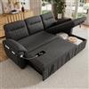Bladez Divano angolare a L con chaise longue, letto estensibile, in ciniglia