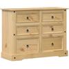 vidaXL Cassettiera Corona 112x48x91 cm in Legno Massello di Pino