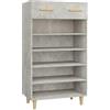 vidaXL Scarpiera Grigio Cemento 60x35x105 cm in Legno Multistrato