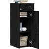 vidaXL Credenza con cassetto Rovere Nero 30 x 42,5 x 93 cm