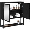 vidaXL Mobiletto per specchio Rovere Nero 60 x 16 x 60 cm | Look liscio e lucido che aggiunge stile, Tanta stanza per le tue cose, Legno solido e metallo rendono il mobile resistente