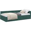 vidaXL Hoekbedframe met hoofdeinde Donkergroen 90 cm x 190 cm Fluweel